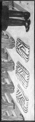 Roll Call for All (Zählappell), undat. (zweite Hälfte 70er Jahre), Acryl auf Masonite- Kunststoff- platte, 33 x 122 cm